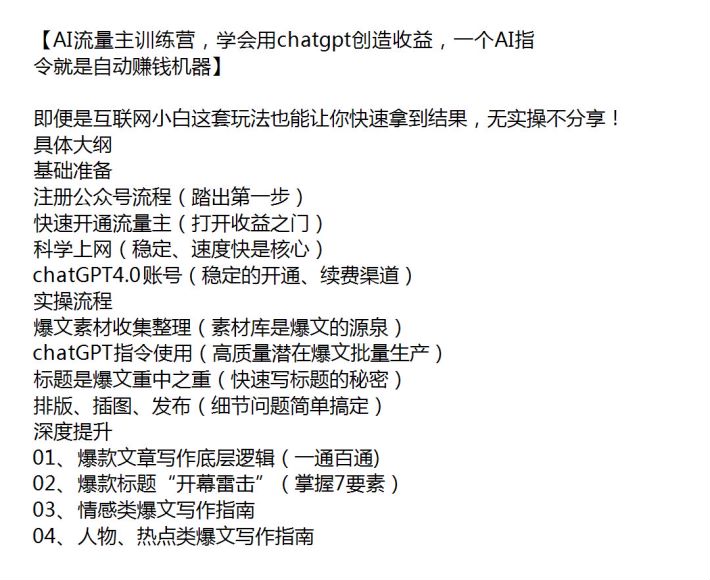 流量主用 chatgpt 创造收益，助你利用 AI 打造爆款文章 551.45MB