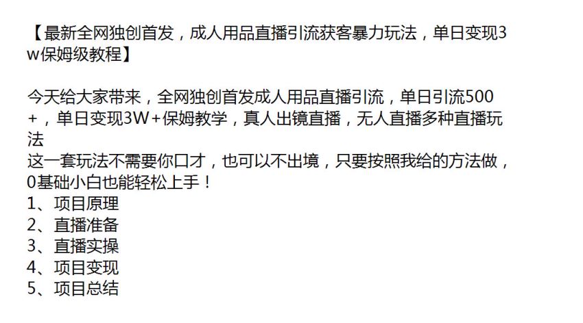橙人用品真人或无人直播引流，0 基础也能轻松上手 919.65MB