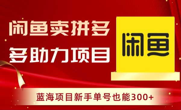 闲鱼卖拼多多助力蓝海项目，教你在闲鱼正确出单交付 119.87MB