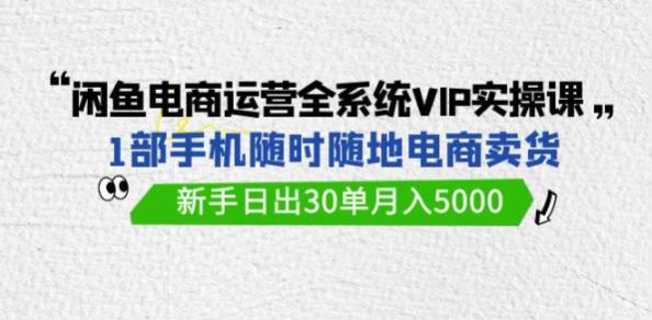 闲鱼电商从注册养号到选择爆款运营课，快速挣钱不同阶段不同的玩法 2.11GB