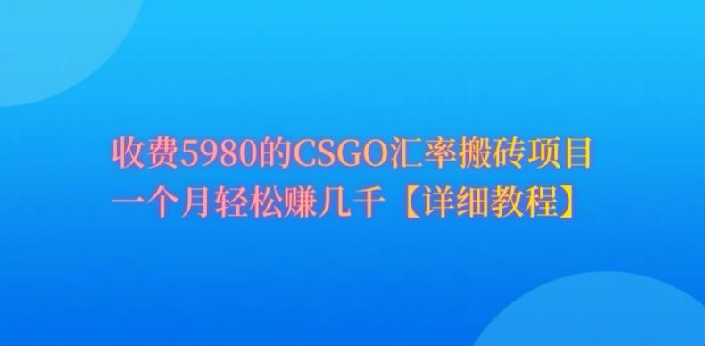 CSGO 收益率高达 60% 的搬砖项目，投资有风险，此课程不推荐 33.09MB