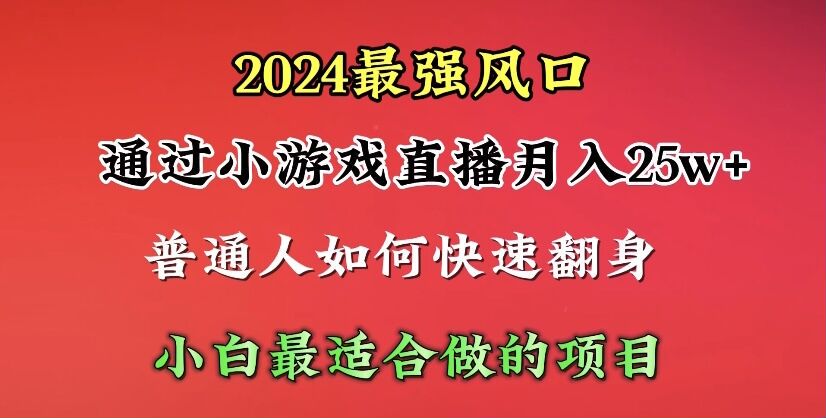 2024 年小游戏直播项目，常年可以变现的项目 615.44MB