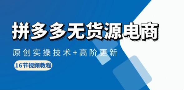 拼多多无货源爆款实操技巧课，学习找货源渠道店群铺货等 651.45MB