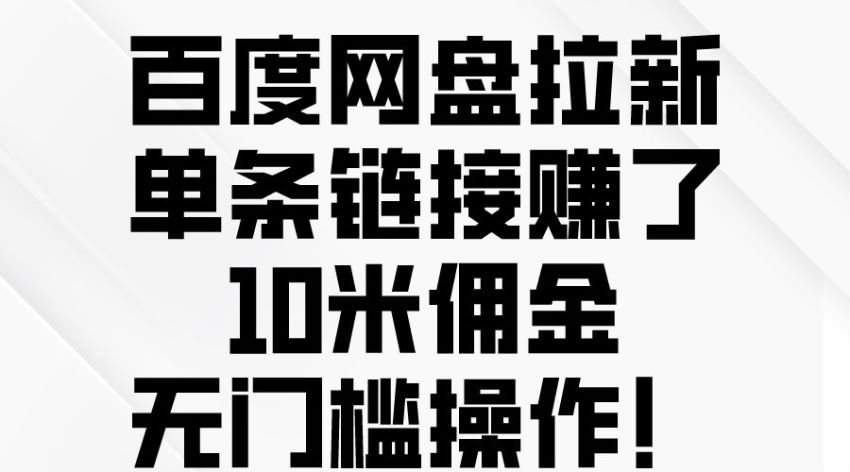 百度网盘拉新新风口项目，太成熟的平台不是很做 48.80MB