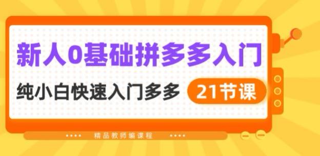 拼多多 0 基础入门课，店铺营销、提高 ROl、竞价活动等介绍 401.75MB