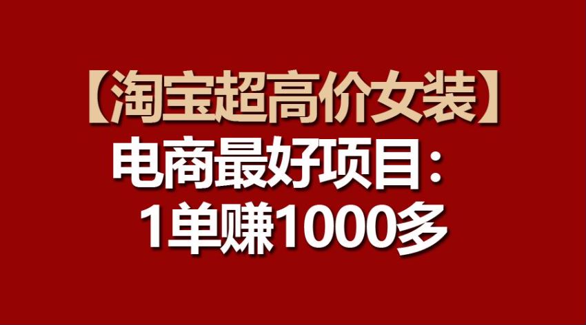 淘宝电商高价女装实操项目，销量布局低预算推广等 763.43MB