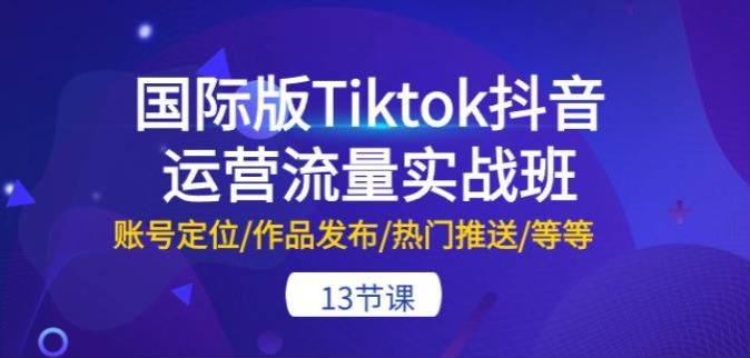 抖音海外版 Tiktok 流量运营课，账号定位、找热门标签高互动 X 文案等 51.44MB