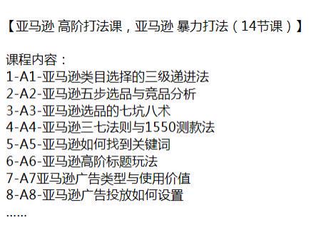 亚 Ma 逊类目选择到广告投放高阶打法课，亚 Ma 逊 151 高阶攻词法等 726.64MB
