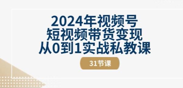 2024 年视频号从 0 到 1 带货课程，视频号短视频带货变现技巧等 518.48MB