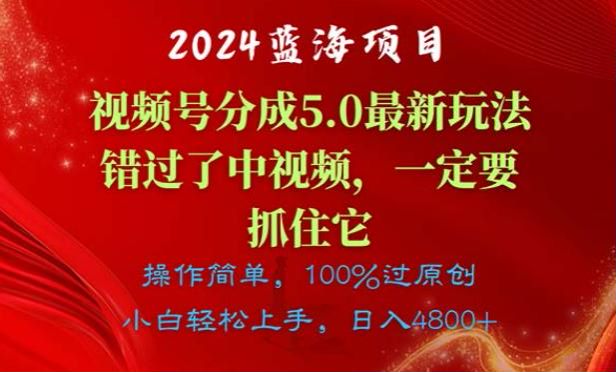 视频号分成计划从申请到变现玩法 5.0，教你如何做视频过原创 196.95MB