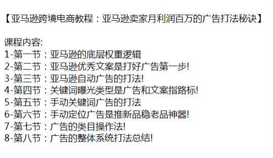 亚 Ma 逊利润百万的广告打法秘诀，了解权重逻辑、关键词广告打法等 303.68KB