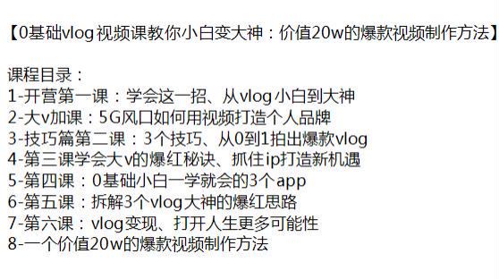 小变大神 vlog 视频课，教你从 0 到 1 拍出爆款 vlog336.53KB