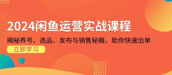 2024 闲鱼运营从养号到选品出单课，学习如何避坑和马扁局 528.61MB