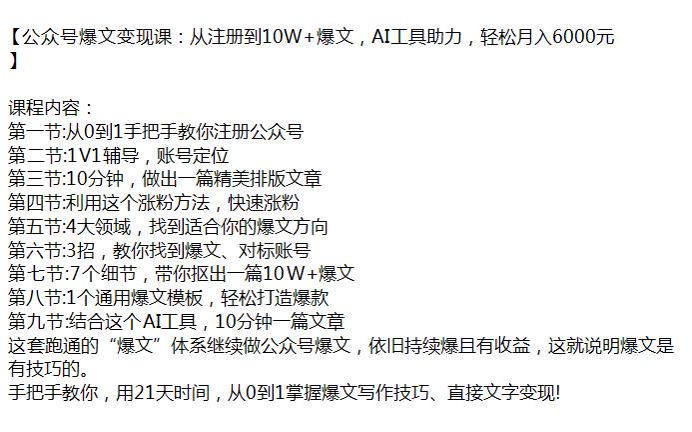 利用 AI 从注册到出爆文课，掌握写作技巧直接文字变现 5.76MB